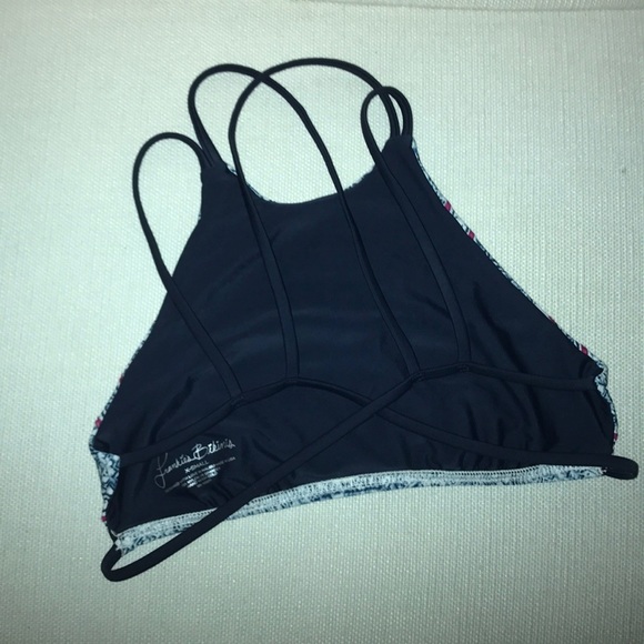 ⭐️Frankie's Bikinis blue and pink high neck top⭐️ - Picture 2 of 3